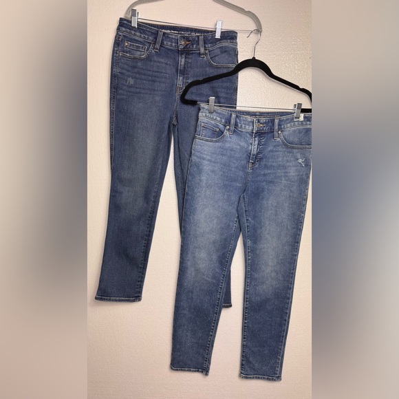 Chico's Denim - Chicos 2pc jeans bundle size 4 girlfriend slim leg ankle / straight leg ankle